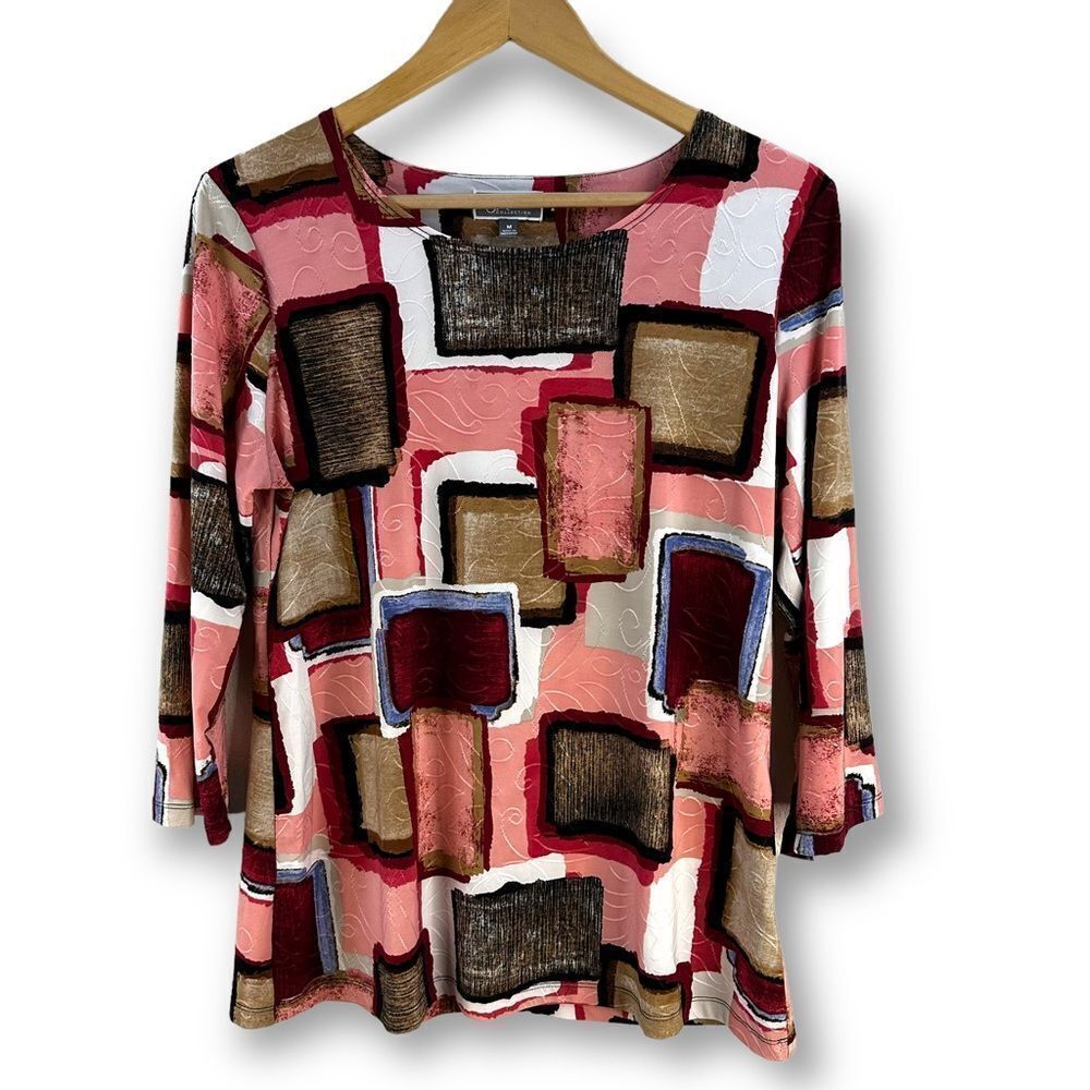 Jm Collection Abstract Print Tunic Size M - image 1
